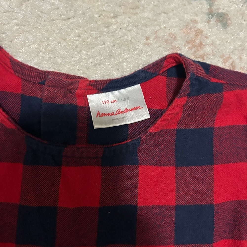 Hanna Andersson Girls Buffalo check dress size 5 - Picture 3 of 5
